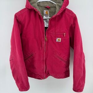 Carhartt WJ141 SCA Scarlett Sandstone Sierra Sherpa Lined Jacket Womens XS